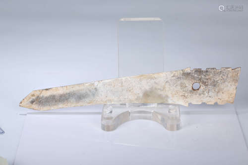A Chinese Carved Jade Sword
