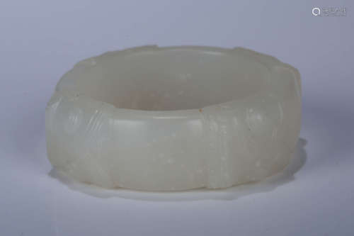 A Chinese Carved Jade Band
