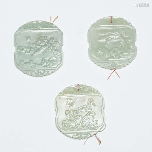 Chinese Antique Group of Jade Pendants