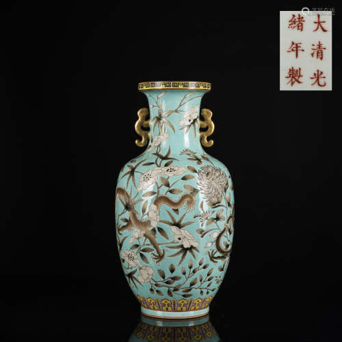19th Antique Enameled Porcelain Vase