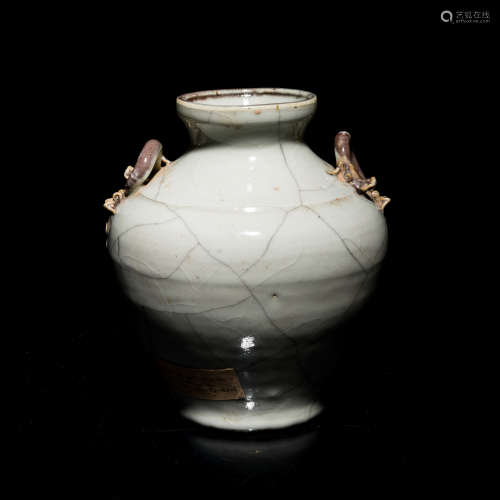 17-18th Antique Gray Glazed Vase