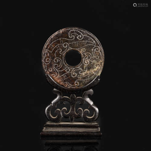 Ming Antique Carved Jade Bi