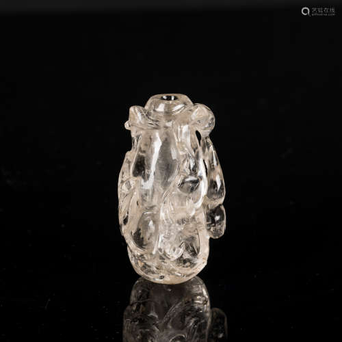 19th Antique Rock Crystal Snuff Bottle