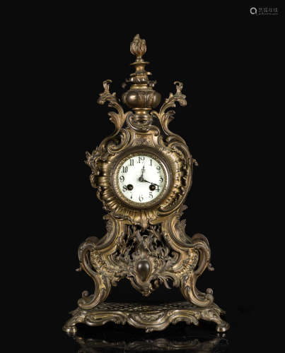 19th Italian Style Cast Bronze Mounted Clock