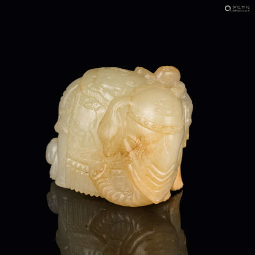 Ming Antique Carved Jade Elephant