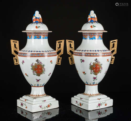 Yongzheng Period Pair Export Porcelain Vase