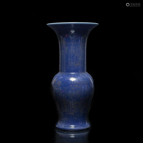 18th Antique Blue Porcelain Vase