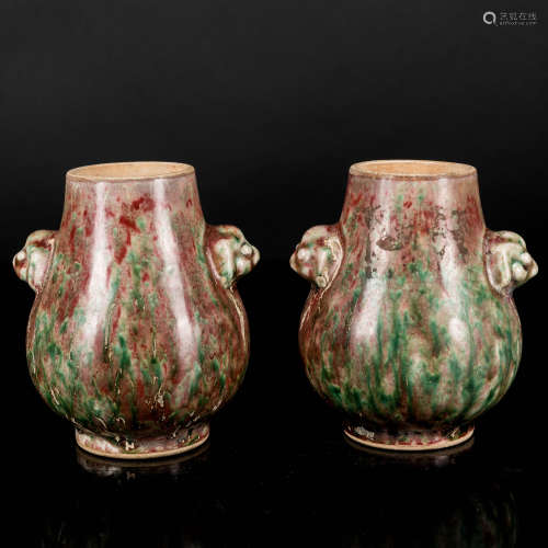 18th Antique Kangxi Period Copper Red Vases