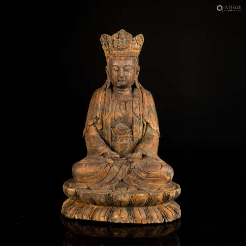 Song Antique Carved Wood Buddha