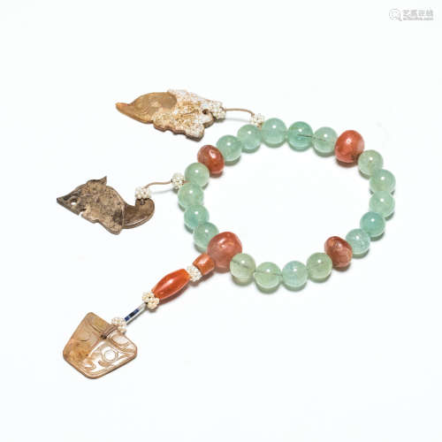 19th Antique Aquamarine Prayer Beads