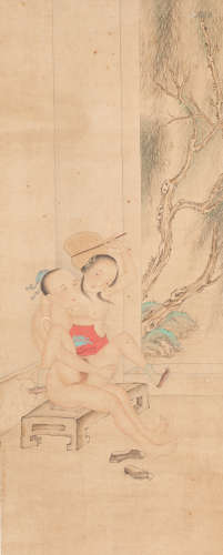 Chinese Antique Erotic Figure Painting