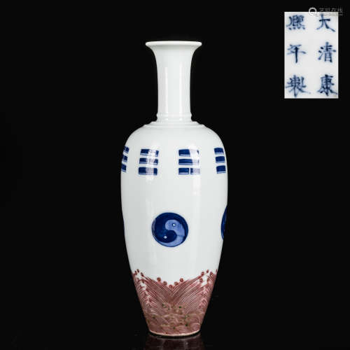18th Antique Kangxi Mark Porcelain Vase