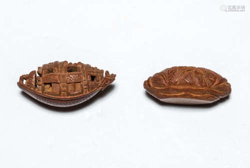 20th Antique Pair of Carved Nuts
