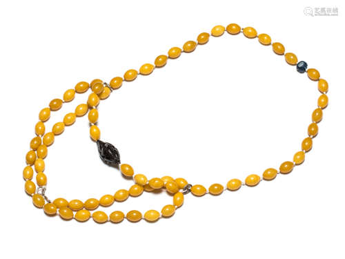 19th Antique Amber Beads