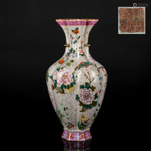 18th Antique Enameled Vase