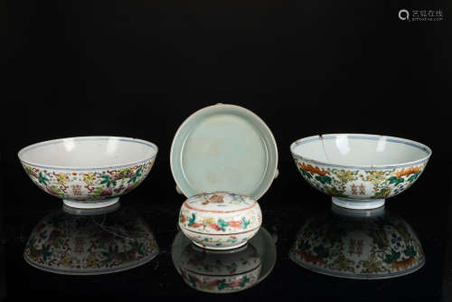 Group of 19th Antique Porcelain Vessels