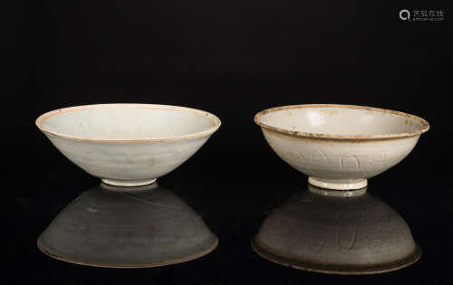 Song Antique Pair of White Glaze Bowls