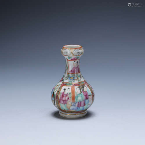 CHINESE FAMILLE ROSE GARLIC HEAD VASE