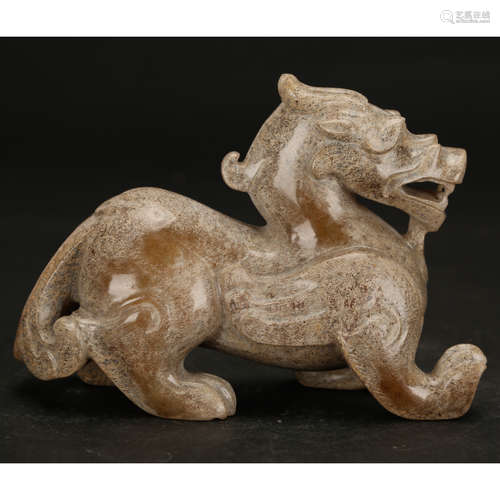 CHINESE ARCHAIC STYLE JADE BEAST