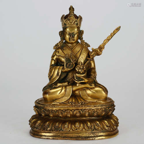 CHINESE GILT BRONZE PADMASAMBHAVA