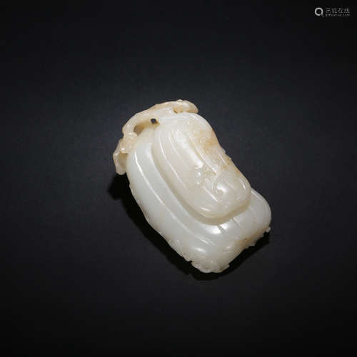 CHINESE WHITE JADE GOURD PENDANT