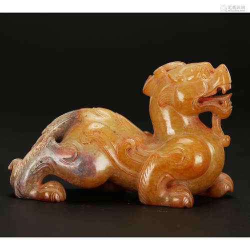 CHINESE ARCHAIC JADE BEAST