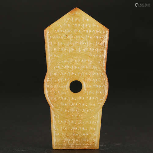 CHINESE ARCHAIC JADE BI DISK