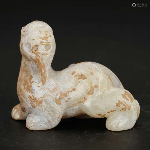 CHINESE ARCHAIC JADE BEAST