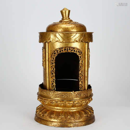 CHINESE GILT BRONZE BUDDHIST SHRINE