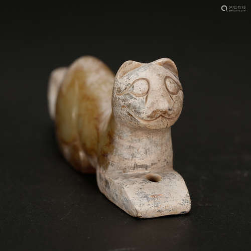 CHINESE ARCHAIC JADE CAT