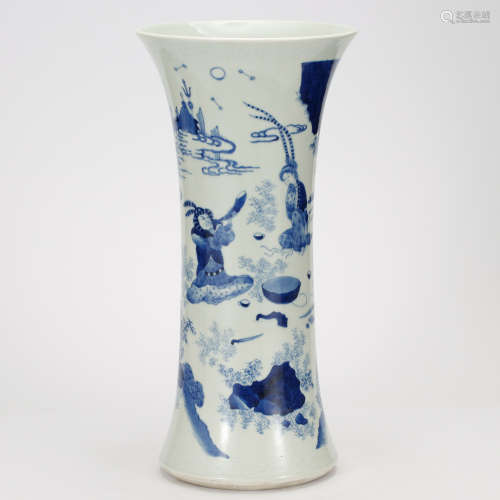 CHINESE BLUE AND WHITE GU VASE