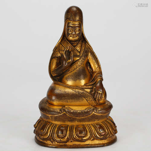 CHINESE GILT BRONZE FIGURE OF BUDDHA