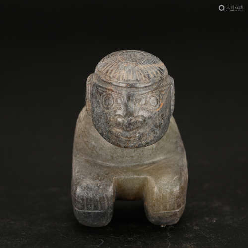 CHINESE ARCHAIC JADE FIGURE