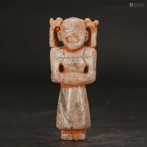 CHINESE ARCHAIC JADE FIGURINE