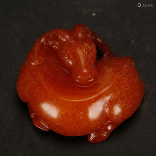 CHINESE ARCHAIC JADE RAM