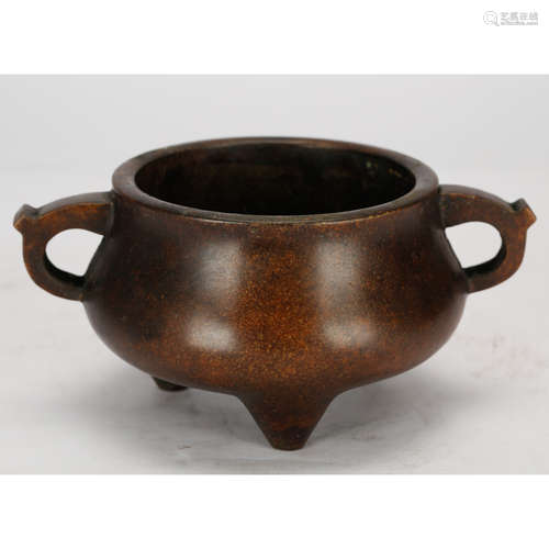 CHINESE BRONZE CENSER WITH MARK