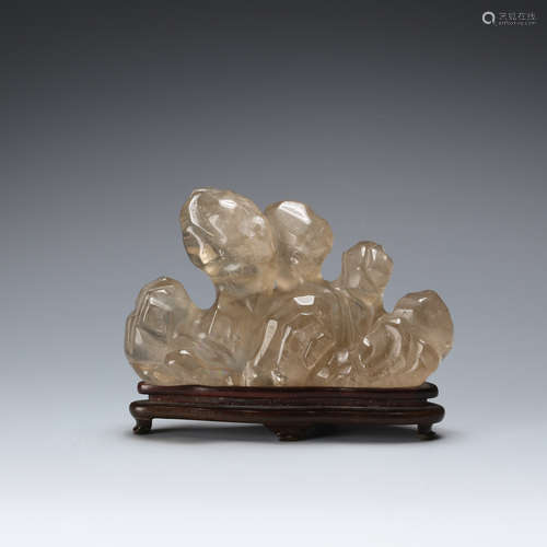 CHINESE ROCK CRYSTAL CARVED BURHS REST