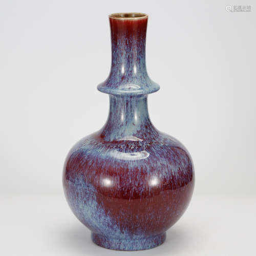 CHINESE FLAMBE GLAZED VASE