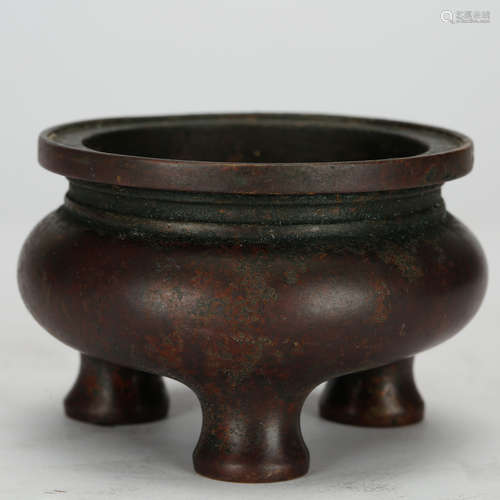 CHINESE BRONZE TRIPOD CENSER