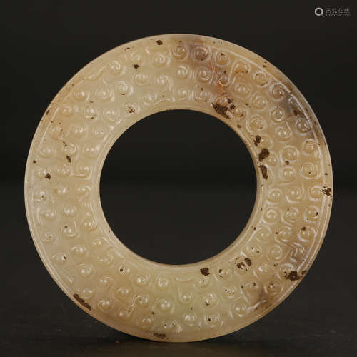 CHINESE ARCHAIC JADE BI DISK