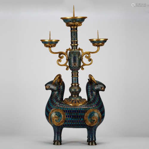 CHINESE CLOISONNE ENAMEL CANDLE STAND