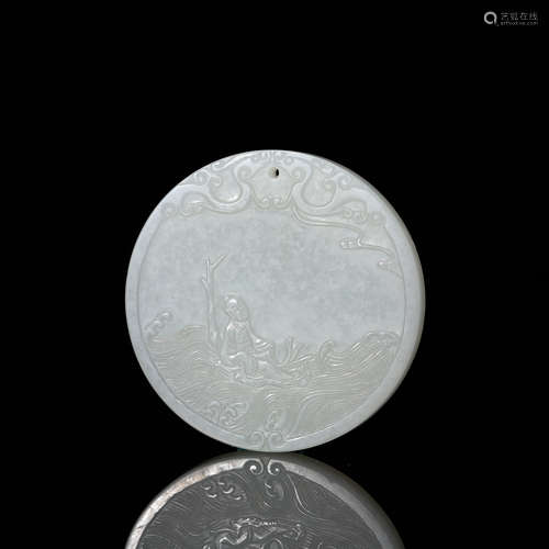 CHINESE WHITE JADE PLAQUE PENDANTS