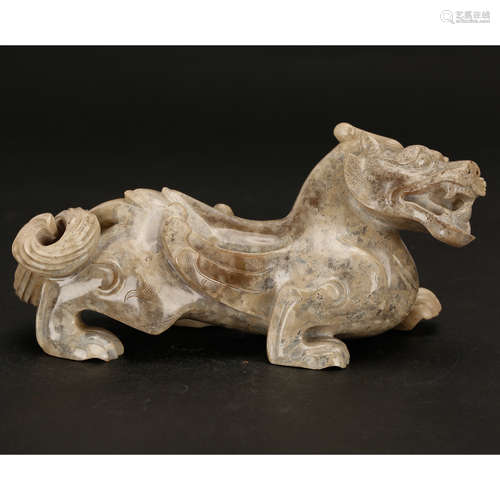 CHINESE ARCHAIC JADE BEAST