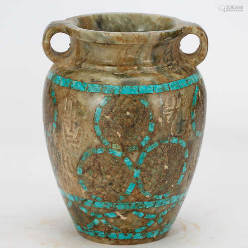 CHINESE ARCHAIC STYLE JADE VASE