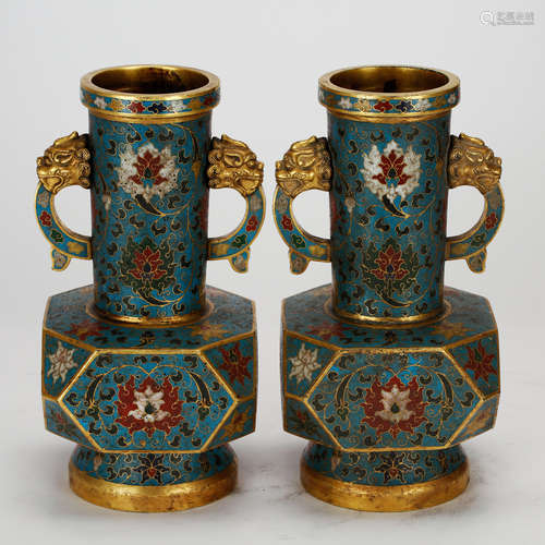 CHINESE CLOISONNE ENAMEL VASES