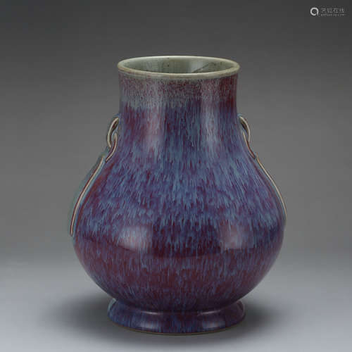 CHINESE FLAMBEE GLAZED ZUN VASE