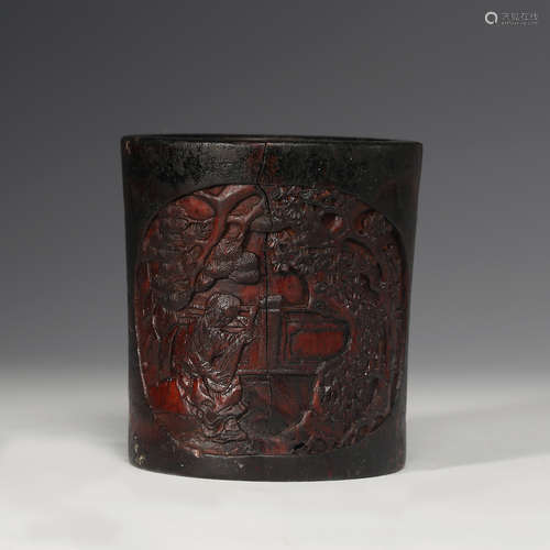 CHINESE ROSEWOOD BRUSH POT