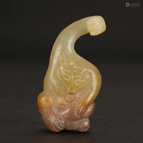 CHINESE ARCHAIC STYLE JADE MONKEY