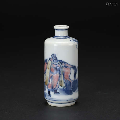 CHINESE BLUE AND WHITE SNUFF BOTTLE