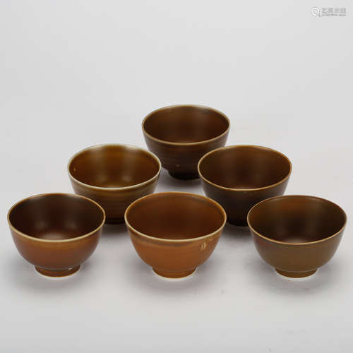 CHINESE GROUP OF 6 TEA CUPS